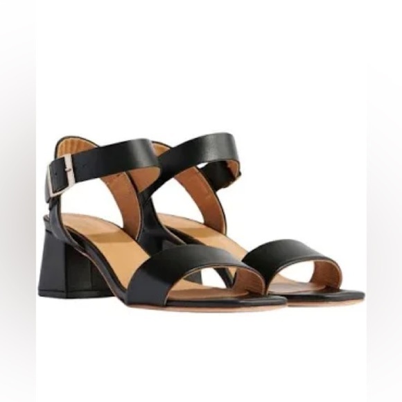 NISOLO Stella Go-To Block Heel Sandal size 5 in black leather New in Box! - Picture 9 of 14